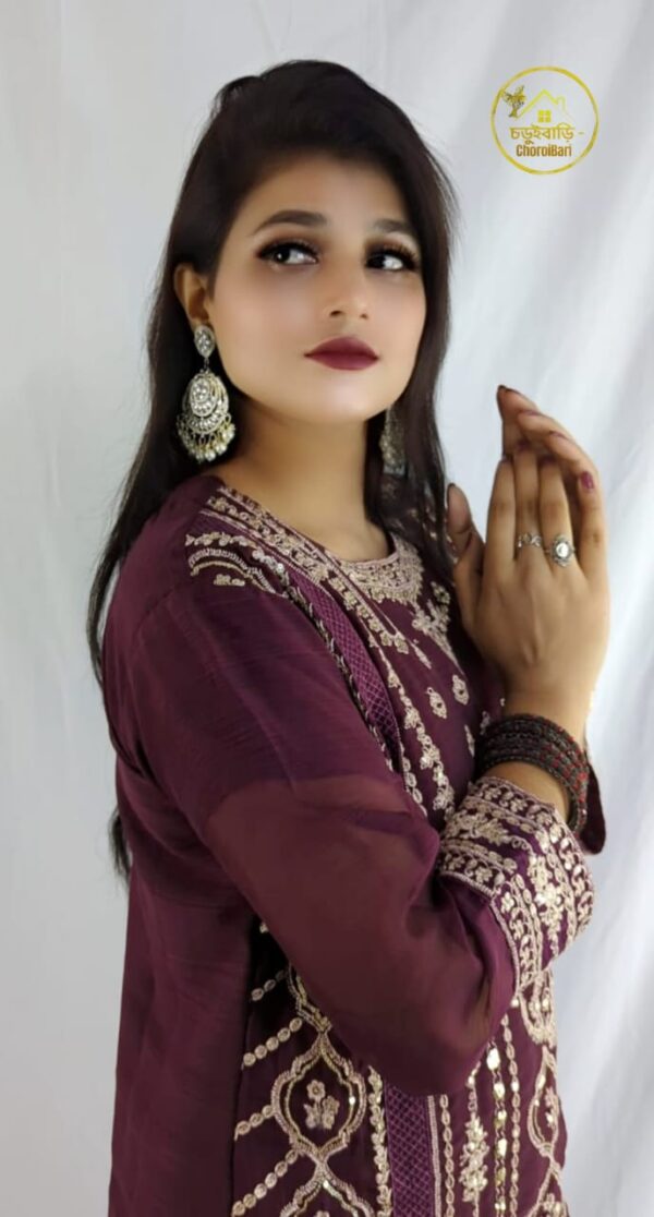 Premium Weightless Georgette Readymade 3pis - Image 2