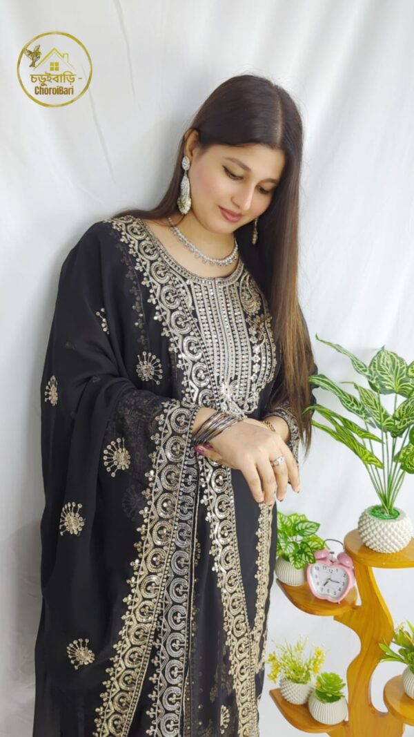🖤Premium Weightless Georgette🥳 full stitch Size -44 - Image 6