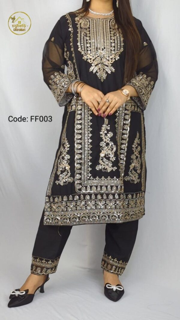 🖤Premium Weightless Georgette🥳 full stitch Size -44 - Image 5