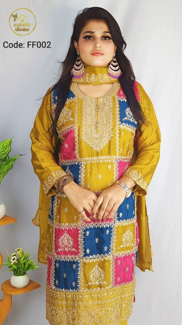 Multi-Color Combination Silk Georgette 3pis - Image 2
