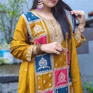 Multi-Color Combination Silk Georgette 3pis